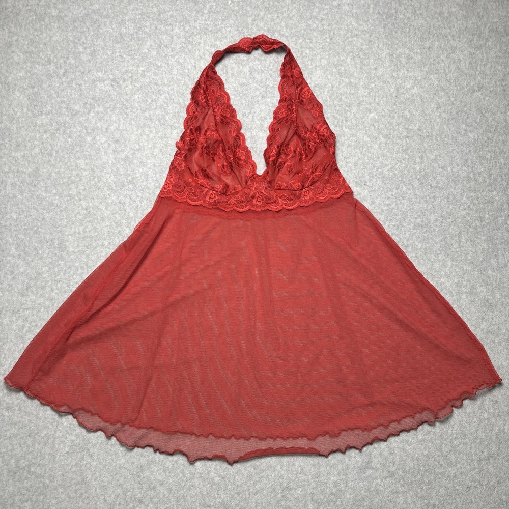 Vintage Victoria's Secret Babydoll Sexy Lace Red Tag Gown Nightie Lingerie M